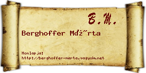 Berghoffer Márta névjegykártya